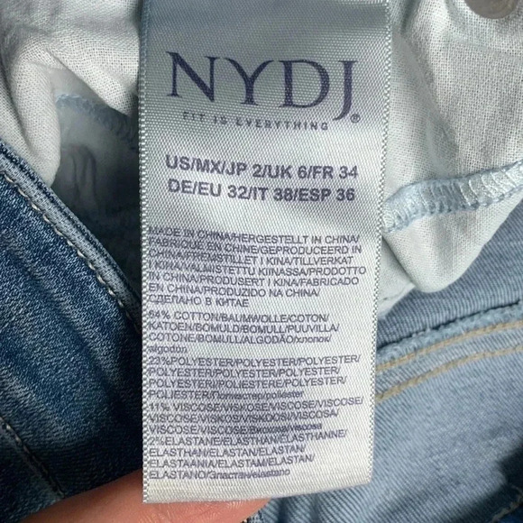 NYDJ Alina Legging crop jeans light wash with tie front - Picture 5 of 8